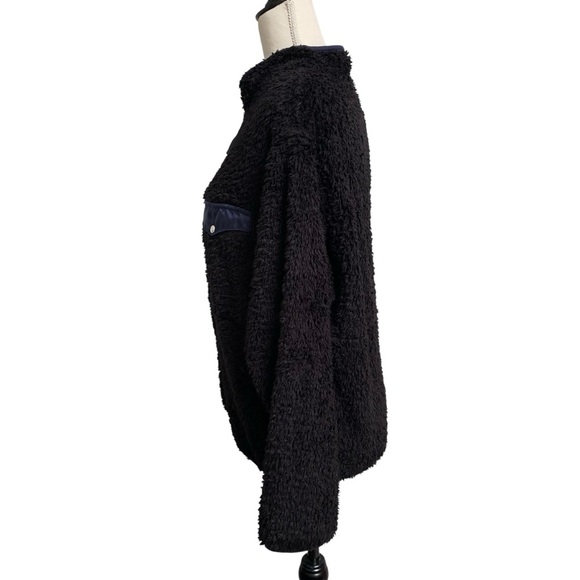 Anine Bing Sierra Black Sherpa Half-Zip Pullover Small Sold Out Cozy Streetwear - Picture 10 of 16